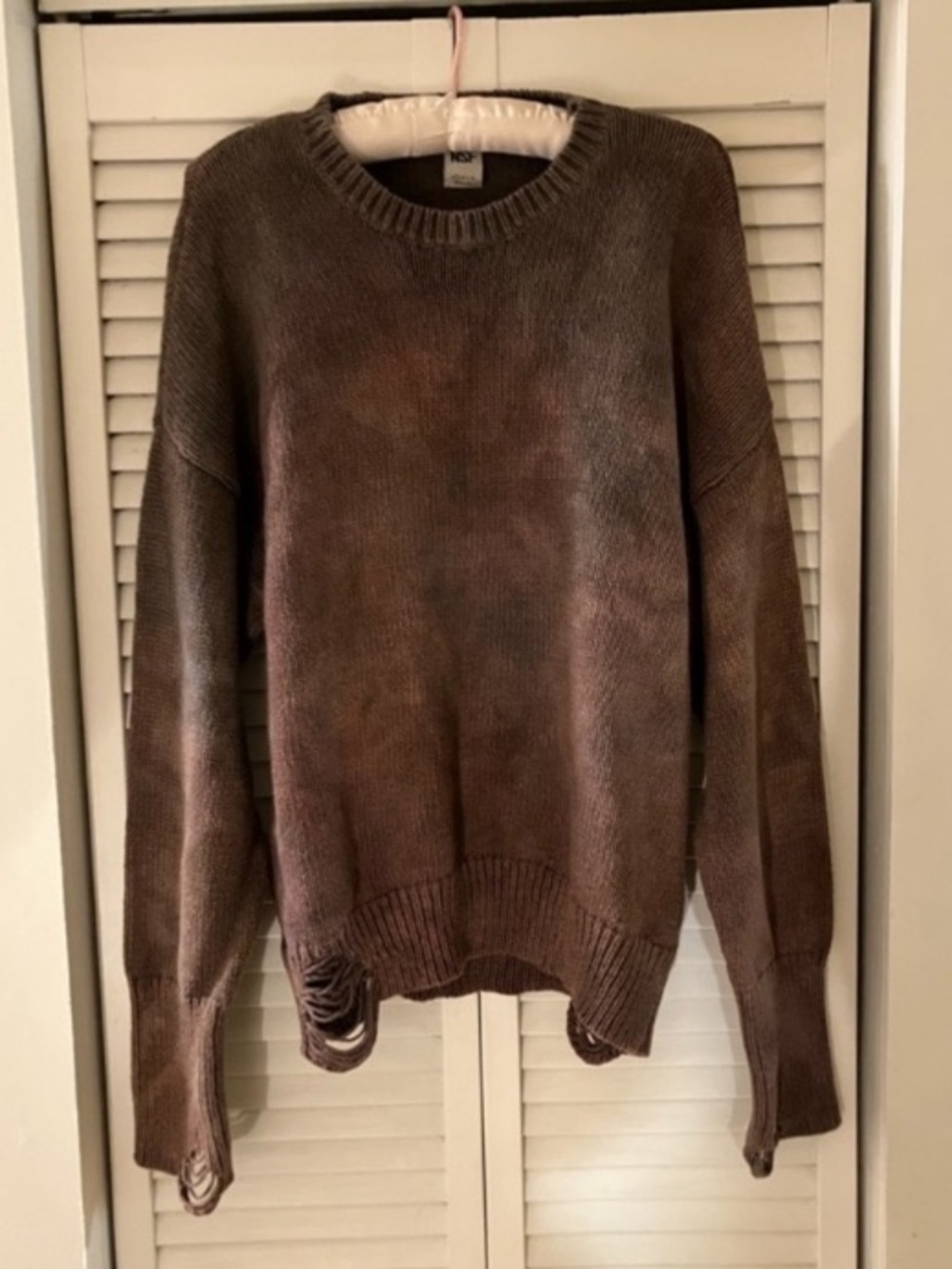 NSF Annabelle Brown Ombré Tie Dye Distressed Sweater
